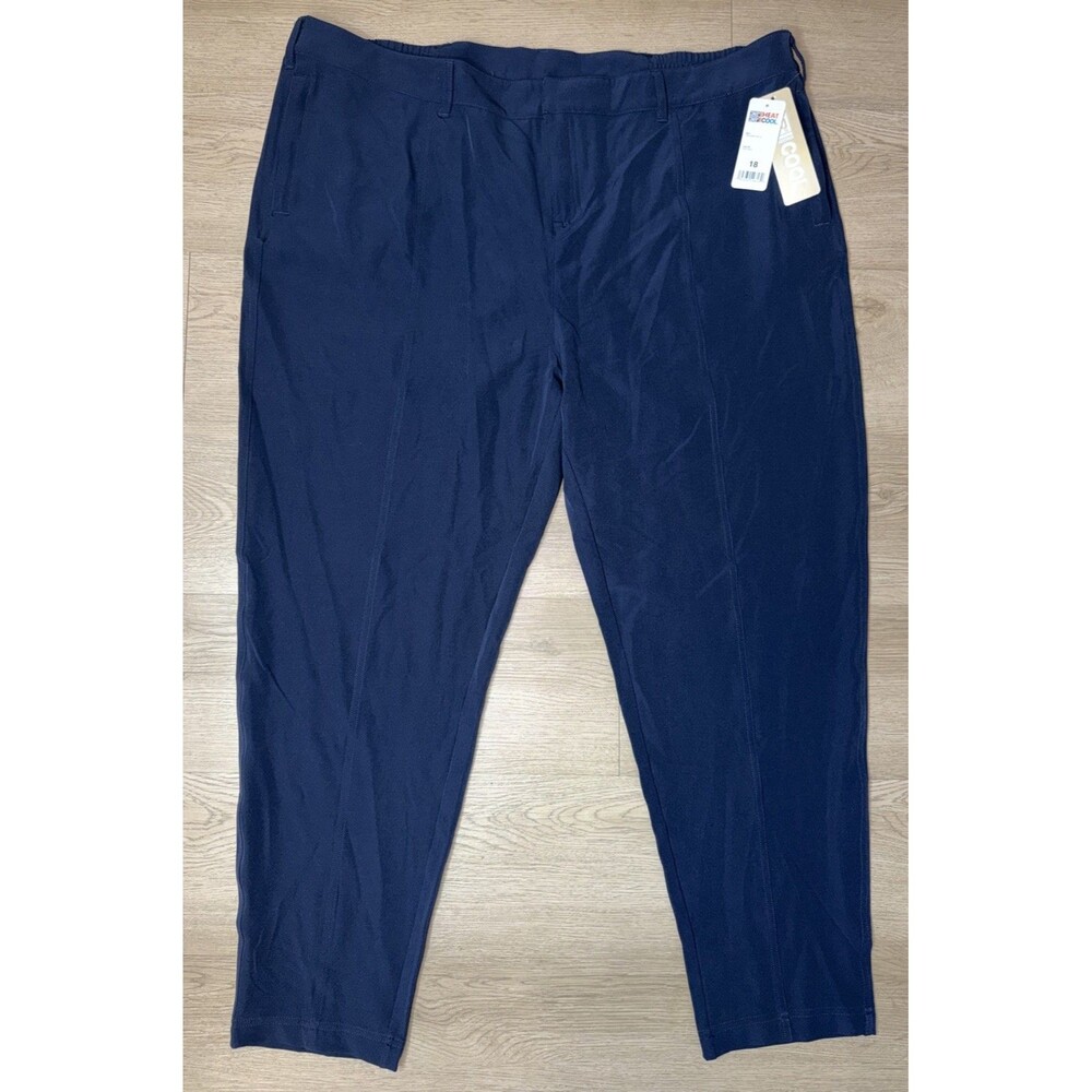 NWT 32 Degrees Cool Womens 18 Hero Navy Pull On Work Pants Stretch Comfort New